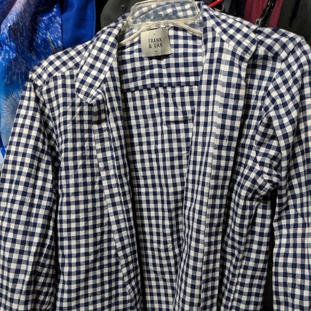 Frank & Oak Blue Checkered Shirt